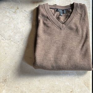 Men's Brown V-Neck Sweater
